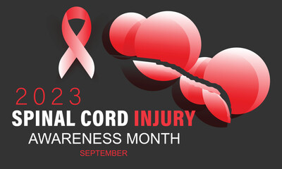 Spinal cord injury awareness month. background, banner, card, poster, template. Vector illustration.