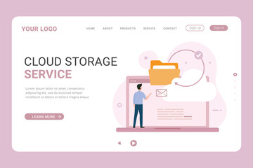 Landing page cloud storage service