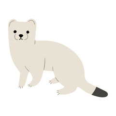 stoats,ermine and weasels cute 11 on a white background, vector illustration. 