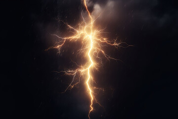 Flash of lightning on dark background. 