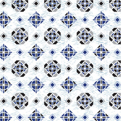 Geometric pattern with square lozenge motif on gray melange