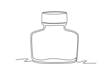 Continuous one line drawing 
packaging bottle concept. Single line draw design vector graphic illustration.