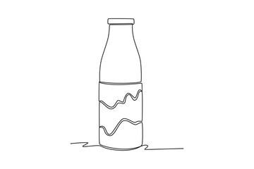 Continuous one line drawing 
packaging bottle concept. Single line draw design vector graphic illustration.
