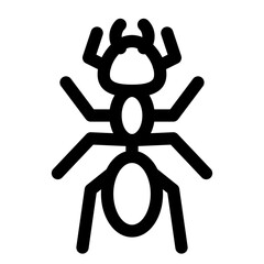 虫、アリを表すラインスタイルのアイコン