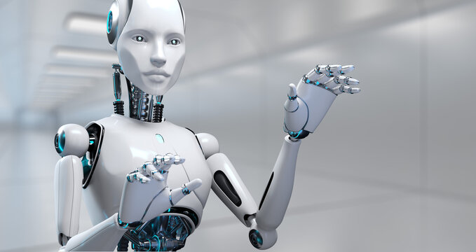 Robot Cyborg 3d render innovation technology robotisation.