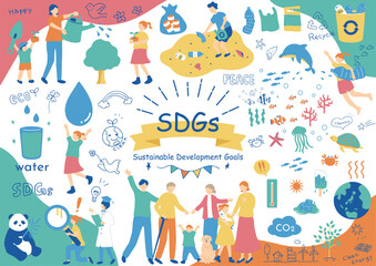 Naklejka premium SDGs 持続可能な社会 素材集