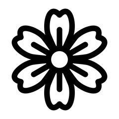 花を表すラインスタイルのアイコン