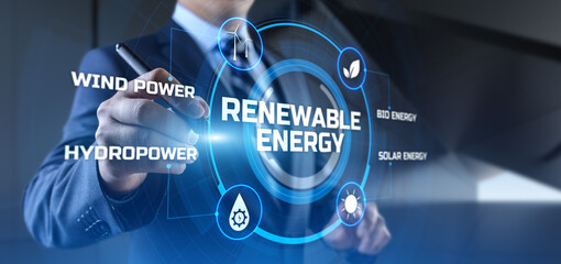 Renewable green energy eco saving technology concept.