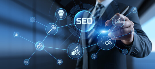SEO Search engine optimisation digital internet marketing concept.