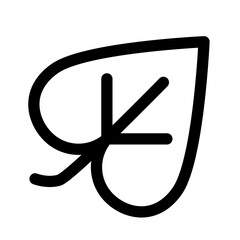 葉を表すラインスタイルのアイコン