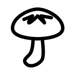 きのこ、シイタケを表すラインスタイルのアイコン