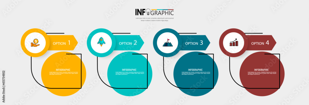 Poster presentation business infographic template vector.