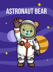 Vector Art Profession Character Astronot bear 