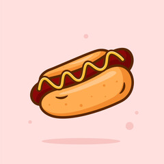 Hotdog Cartoon Vector Illustration - EPS 10 Vector