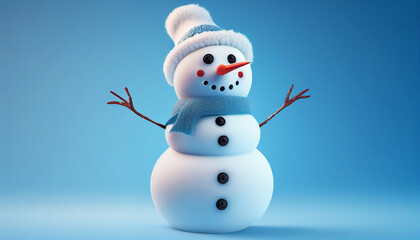 Fototapeta premium a blue background with a vector snowman