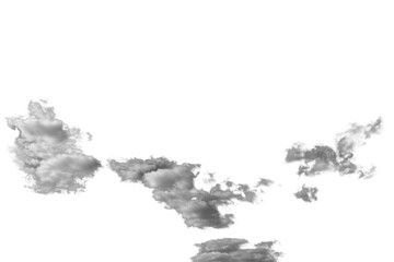 white fluffy clouds standing out against a black background and a blue sky