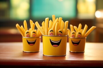A bunch of french fries. generative AI
