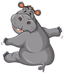 Hippopotamus In Cartoon Style