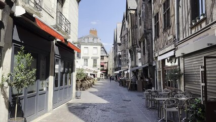 Tours famous for its original medieval district – Vieux Tours. Place Plumereau lined with wood-framed, stone-gabled townhouses dating back to the 12th-15th centuries