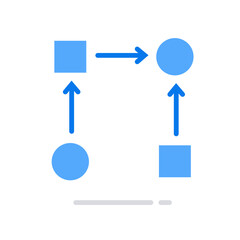Flat color vector business elements and symbols line icon