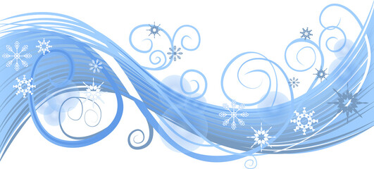 Transparent winter blue wave background decoration element for greeting card