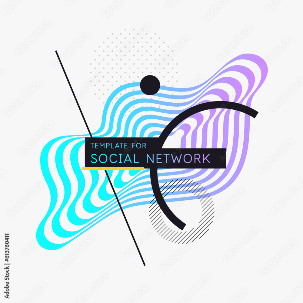 Poster trendy abstract art geometric background with flat, minimalistic style. vector poster. template for 