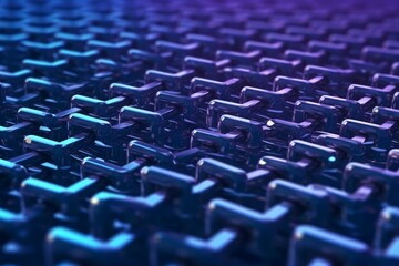Fototapeta premium Block chain pattern background. Generate Ai