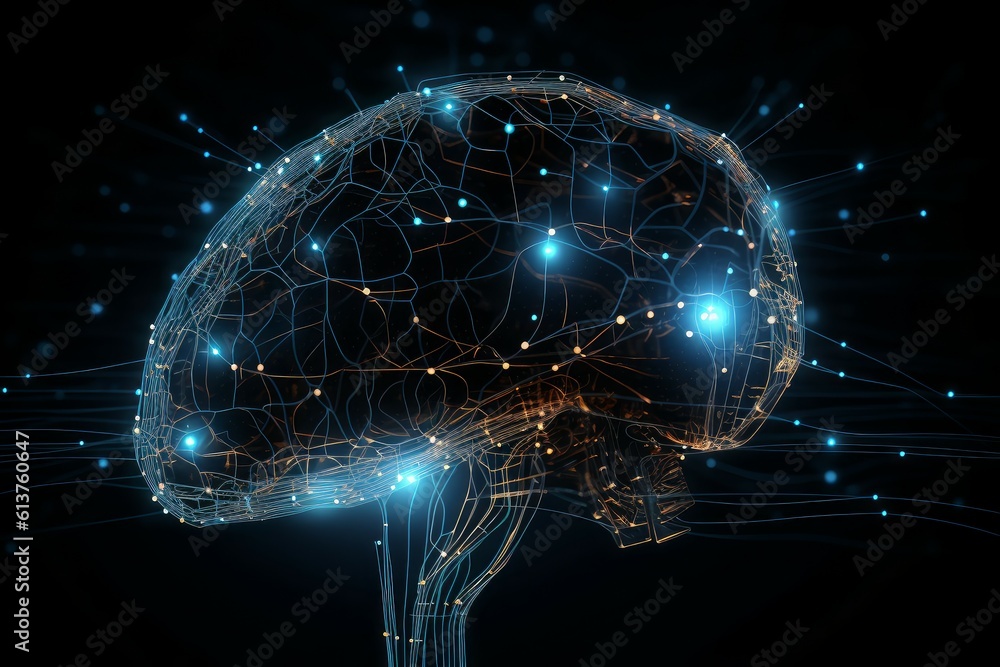 Poster brain artificial intelligence. generate ai