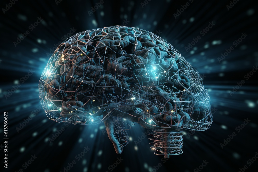 Poster brain artificial intelligence engineer. generate ai