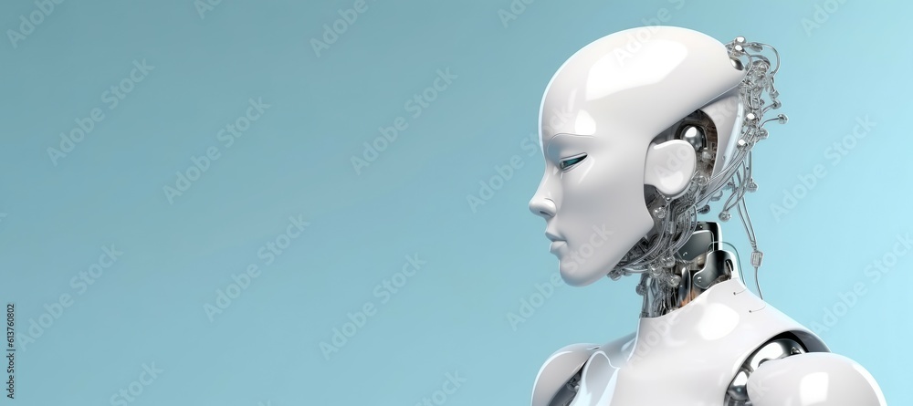 Poster chatbot robot banner. generate ai
