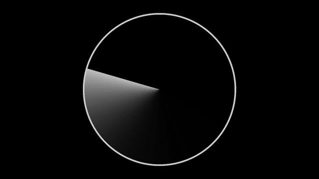 Monochrome Round Radar With A Black Background And White Frame Loop