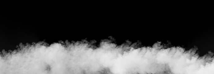Smoke over black background. Fog or steam abstract texture.