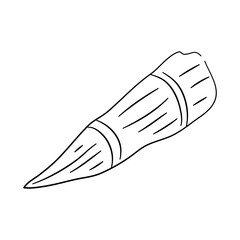 Bamboo doodle icon. Hand drawn black sketch. Vector Illustration.