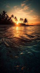 beautiful sunset on the beach