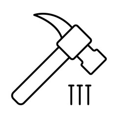 Hammer and nail icon