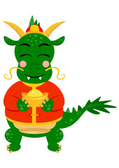 Funny zodiac green dragon chinese good fortune symbol