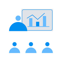 Flat color business and finance elements icon