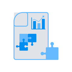 Flat color business and finance elements icon