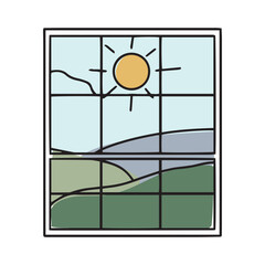 Window Icon Vector Logo Design Template. Vector creative symbol in linear style. Vector illustration