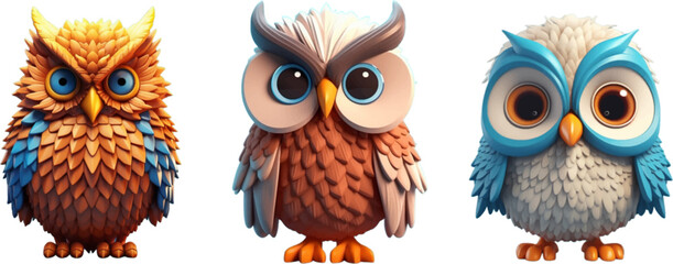 Cute Owl in 3d style.