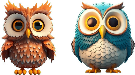 Cute Owl in 3d style.
