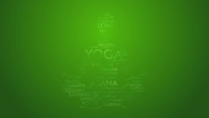 yoga day typography green background animation,Yoga day background ,All about yoga typography text meditation.