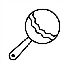 vector outline icon of baby rattle, child care vector icons, vector illustration on white background