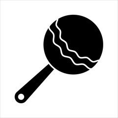 vector outline icon of baby rattle, child care vector icons, vector illustration on white background