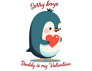 Penguin Valentine Clipart Created with Generative AI Tools