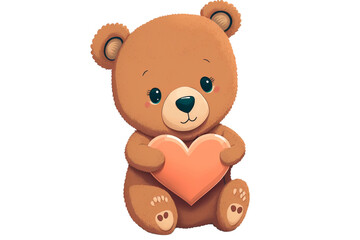 Bear with Heart Clipart Created with Generative AI Tools