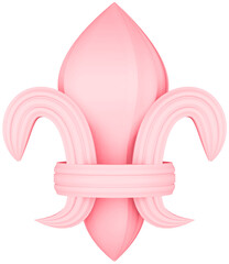 3D illustration render element of openwork decor of different colors on transparent background