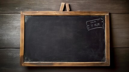 Blank black chalkboard Generative AI