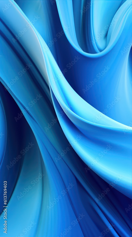 Poster abstract blue background with some smooth lines generative ai