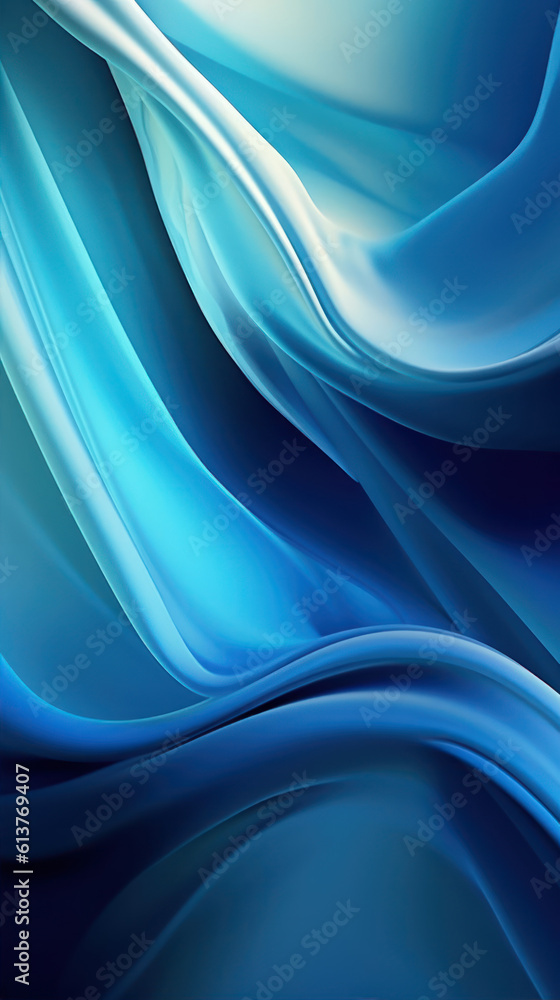 Poster abstract blue background with some smooth lines generative ai